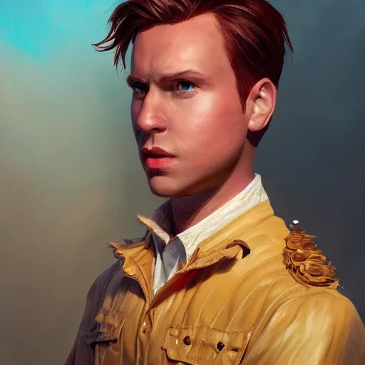 Image similar to a portrait of a hero in a disney movie, oil painting, pale colors, high detail, 8 k, wide angle, trending on artstation,