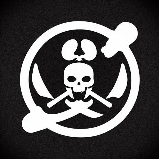 Prompt: black and white line art piratebay logo clean simple