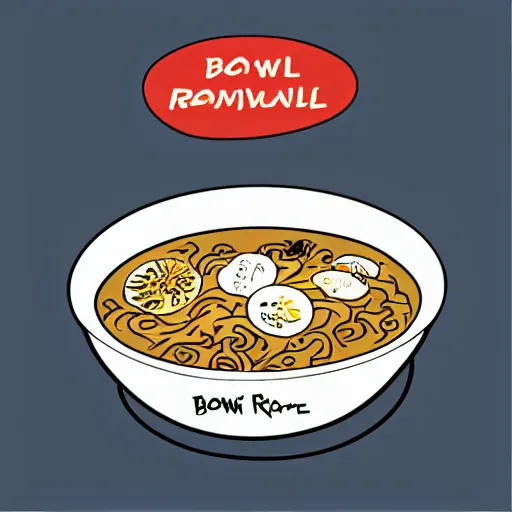 Prompt: Bowl of ramen in the style of a comic book