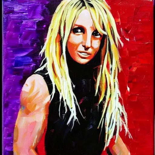 Image similar to palette knife oil painting of britney spears