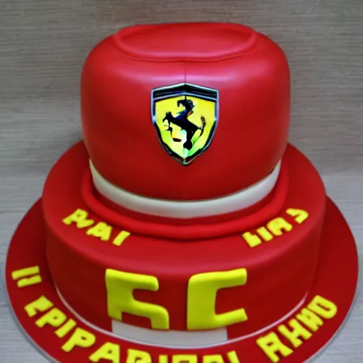 Image similar to ferrari made of cake