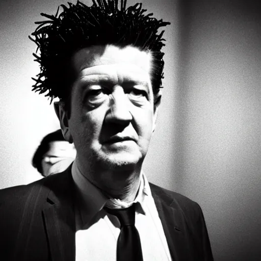 Image similar to david lynch as eraserhead cinematic hdr realistic 3 5 mm