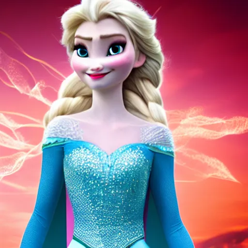 Image similar to elsa from frozen as a superhero, aesthetic, 8 k hd resolution