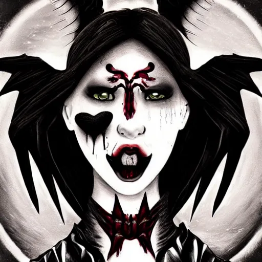 Image similar to vampiric angel, gothic