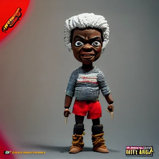 Image similar to maya angelou as kunta kinte, stop motion vinyl action figure, plastic, toy, butcher billy style