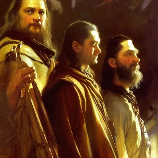 Image similar to the lord of the rings, painting by gaston bussiere, craig mullins, j. c. leyendecker, johannes vermeer