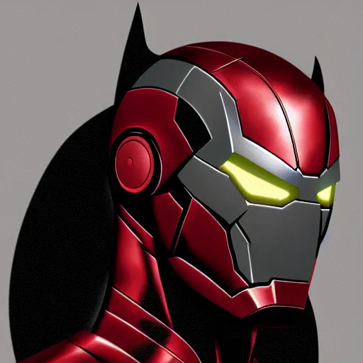 Image similar to hybrid between batman and iron man, comic, illustration, digital art, concept art