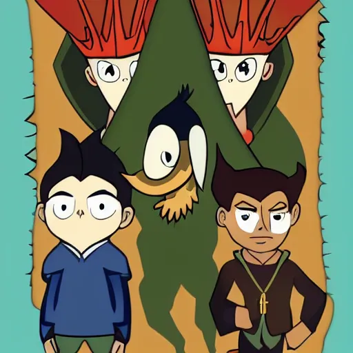 Image similar to king from the owl house series, 2 d animation