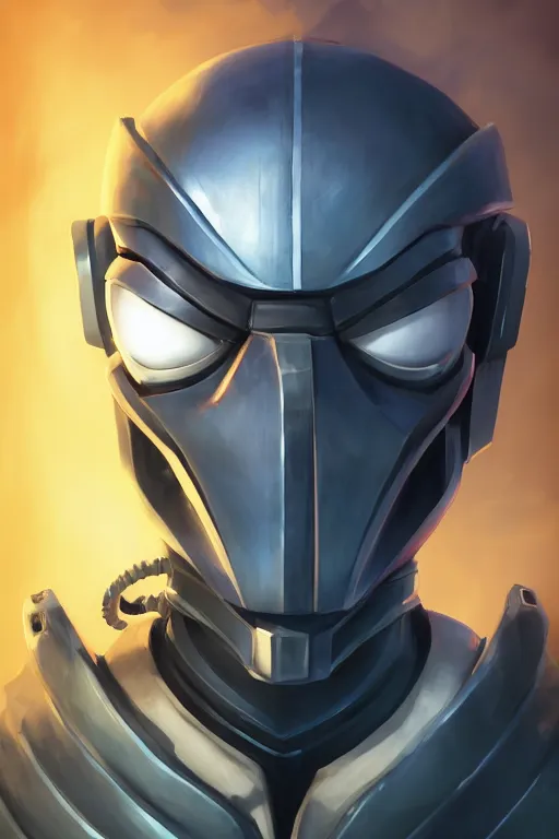 Image similar to epic mask helmet robot ninja portrait stylized as fornite style game design fanart by concept artist gervasio canda, behance hd by jesper ejsing, by rhads, makoto shinkai and lois van baarle, ilya kuvshinov, rossdraws global illumination radiating a glowing aura global illumination ray tracing hdr render in unreal engine 5