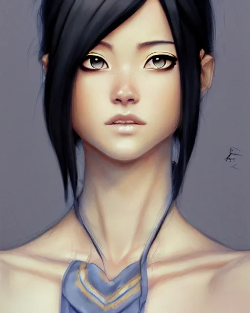 Image similar to toph from avatar as fashion model, detailed perfect face, exquisite details, mid view, by peter caulson wlop artgerm ed binkley lilia alvarado noriyoshi ohrai