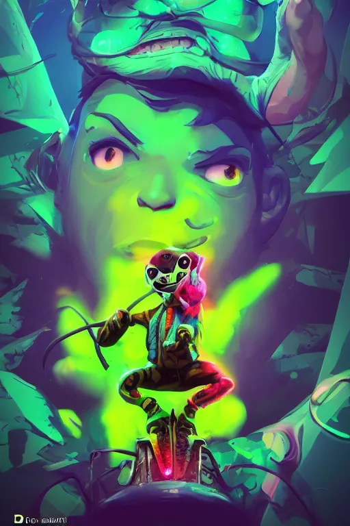 Image similar to 3 d render creature graffiti nature micro world fluo, art gta 5 cover, official fanart behance hd artstation by jesper ejsing, by rhads, makoto shinkai and lois van baarle, ilya kuvshinov, ossdraws