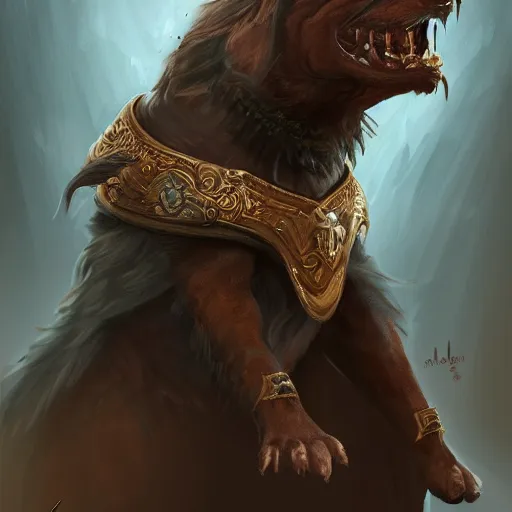 Prompt: Portrait of a evil baby dog as Emperor of Mankind, elegant, digital painting, highly detailed, fantasy, artstation, concept art, smooth, sharp focus, illustration