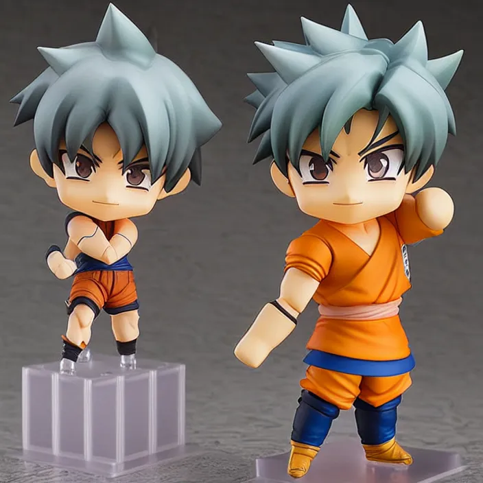 Image similar to an anime nendoroid of son goku, figurine, detailed product photo