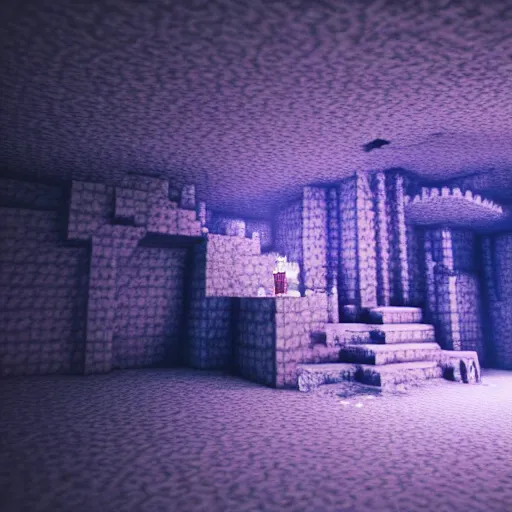Prompt: atmospheric render of a cave, minecraft, rendered with blender, 4 k