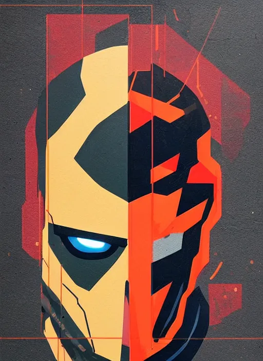 Prompt: symmetry!! portrait of deathstroke by sachin teng, organic, cables, matte painting, geometric shapes, hard edges! graffiti, street art