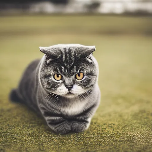 Image similar to portrait photo of scottish fold cat cosplaying a soldier, highly detailed, high resolution, cosplay photo, stunning, bokeh soft, by professional photographer, military clothing, shot with a canon