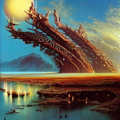 Image similar to artwork by Bruce Pennington