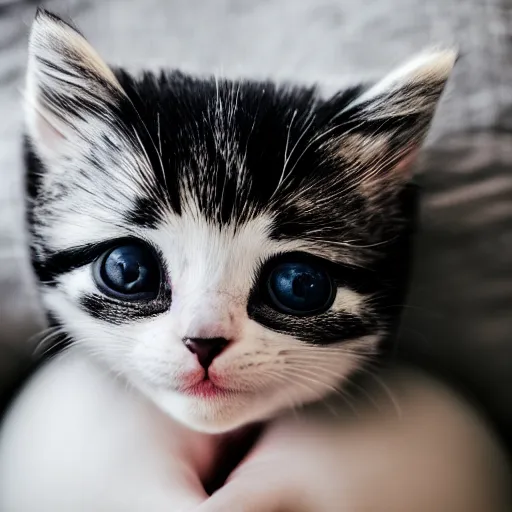 Prompt: A cute little kitten sits on the top of a plush heart-shaped pillow in the park, Canon EOS R3, f/1.4, ISO 200, 1/160s, 8K, RAW, unedited, symmetrical balance, in-frame