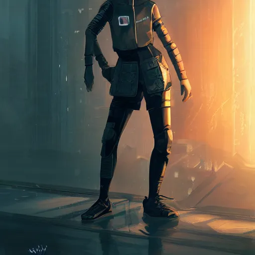 Prompt: photo of arya stark wearing cyberpunk streetwear, respirator, cybernetic legs, detailed portrait, 4 k, vivid colours, concept art by wlop, ilya kuvshinov, artgerm, krenz cushart, greg rutkowski, pixiv. cinematic dramatic atmosphere, sharp focus, volumetric lighting, cinematic lighting, studio quality