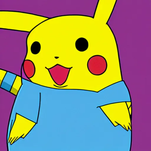 Image similar to pikachu in bobs burgers art style