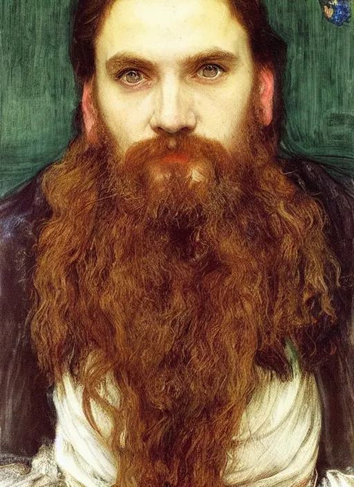 Image similar to a beautiful painting of gimli by John Everett Millais and Dante Gabriel Rossetti and John Collier and john william waterhouse, pre-raphaelite, detailed, trending on artstation, hd, masterpiece