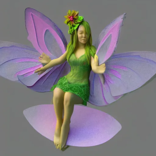 Image similar to 3 d render of a cute flower fairy