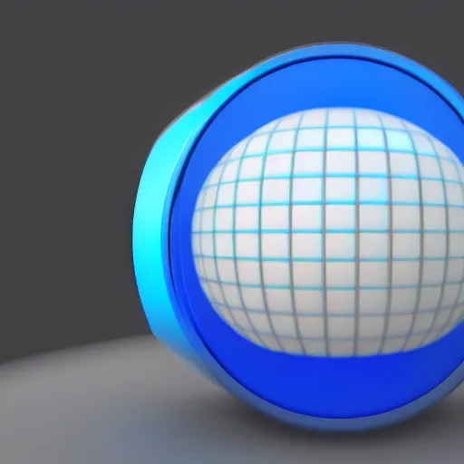 Image similar to a computer screen with a blue ball on it, a computer rendering by senior environment artist, trending on polycount, cubo - futurism, sketchfab, unreal engine 5, unreal engine