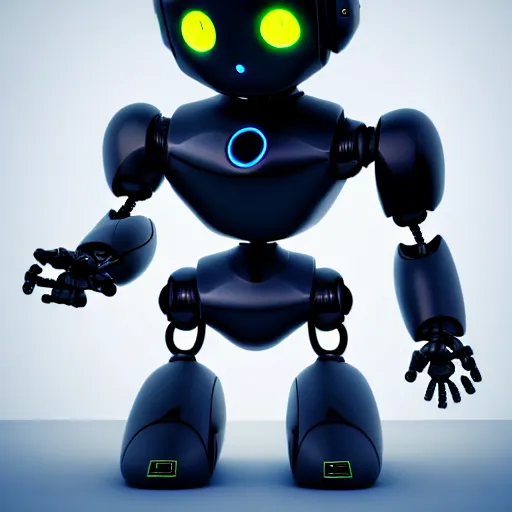 Image similar to a cute little robot. super realistic 8 k render of a dark hooded powerful elegant, cinematic composition