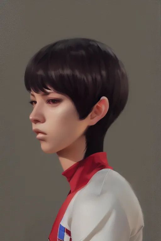 Prompt: A ultradetailed beautiful portrait panting of a stylish woman wearing a volleyball jersey, Oil painting, by Ilya Kuvshinov, Greg Rutkowski and Makoto Shinkai