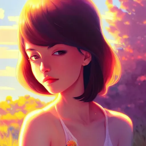 Image similar to Phoebe Tonkin, sunny day background, intricate, highly detailed, digital painting, artstation, official media, anime key visual, concept art, rich vivid colors, ambient lighting, sharp focus, illustration, art by Artgerm, Makoto Shinkai, Ilya Kuvshinov, Lois Van Baarle, and Rossdraws