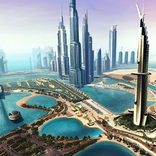 Prompt: gta : dubai, concept art