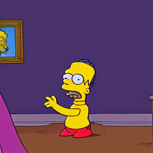 Prompt: the last simpson episode. simpsions still frame