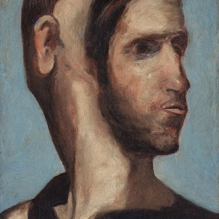 Image similar to portrait of a man with a 6 foot long neck