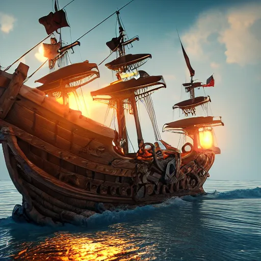 Image similar to sirens capturing a pirate ship, highly detailed, photorealistic portrait, bright studio setting, studio lighting, crisp quality and light reflections, unreal engine 5 quality render