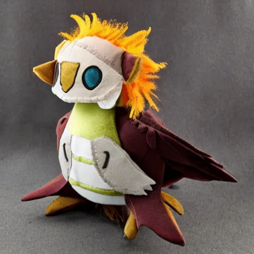 Image similar to a cute dnd griffon! with seagull head and lion body plush! doll