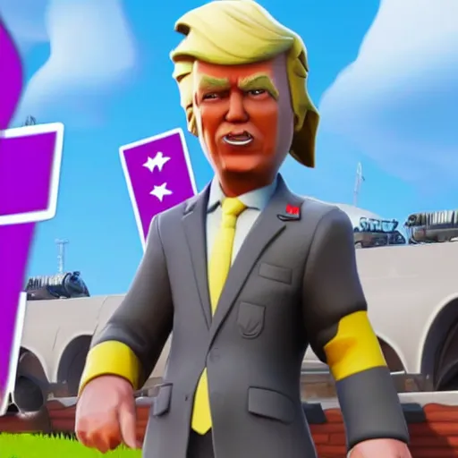 Image similar to donald trump in fortnite