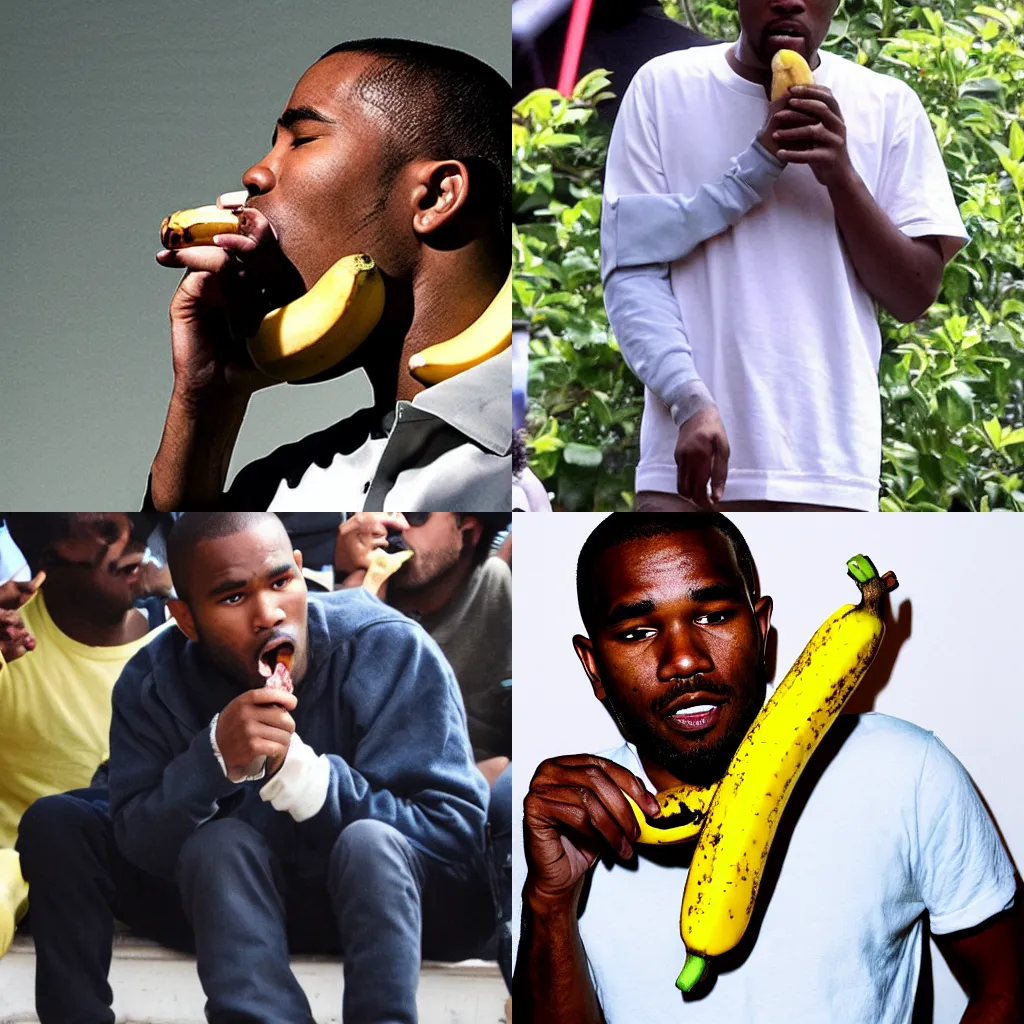 Prompt: frank ocean eating a banana