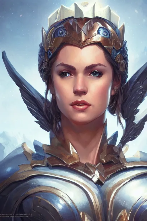 Image similar to amazon valkyrie athena, d & d, fantasy, portrait, highly detailed, headshot, digital painting, trending on artstation, concept art, sharp focus, illustration, art by artgerm and greg rutkowski and magali villeneuve