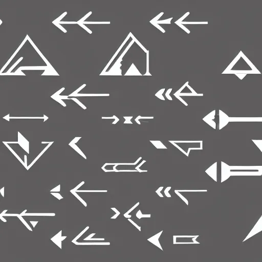 Prompt: a logo for a in game starter pack, up arrow, minimalist, outlines, subtle gradients