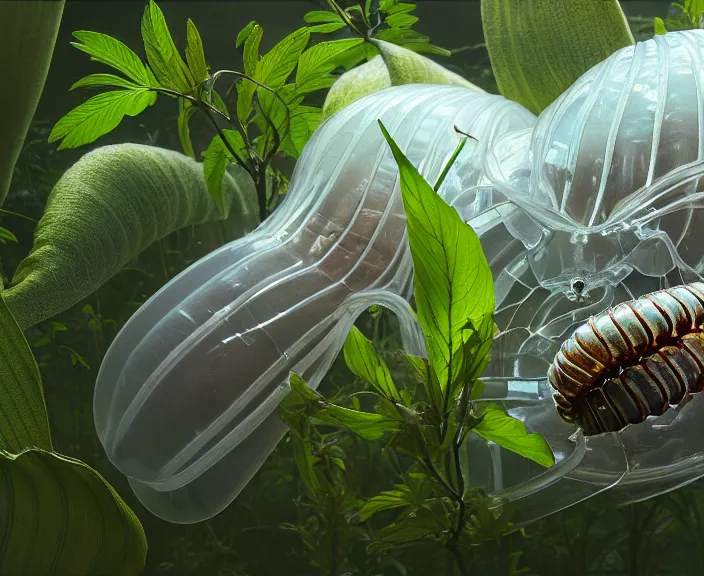 Image similar to simplicity, transparent clear see - through image of isopods, lush botany, flowers, industrial plant environment, ultra realistic, concept art, photorealistic, octane render, 8 k, unreal engine. art by gustave dore and nori inoguchi and sam kaplan and zachary goulko and christopher marley and artgerm and alphonse mucha