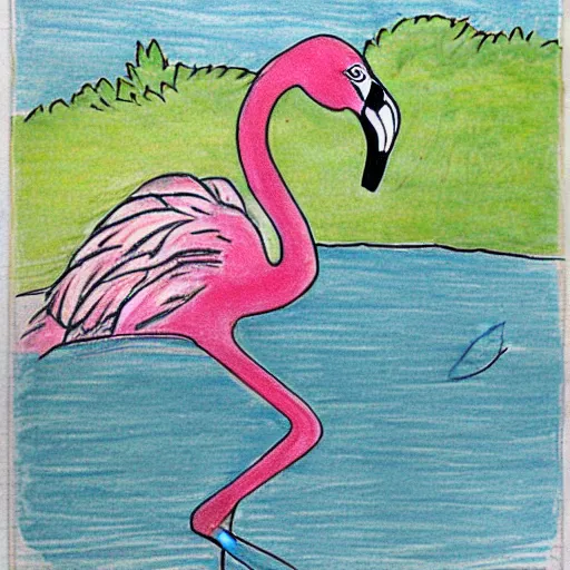 Prompt: flamingo cave drawing