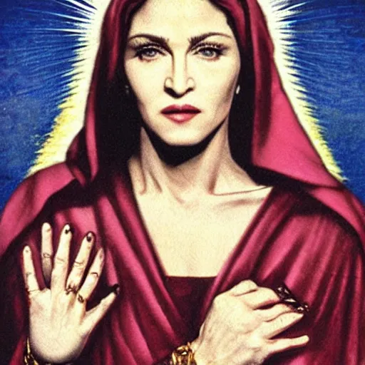 Image similar to Madonna as the female Jesus Christ