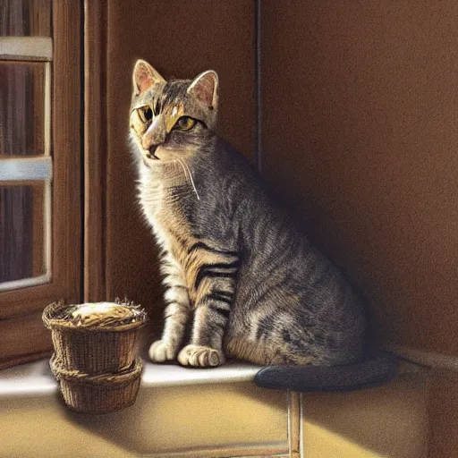 Prompt: a house cat by simon roy