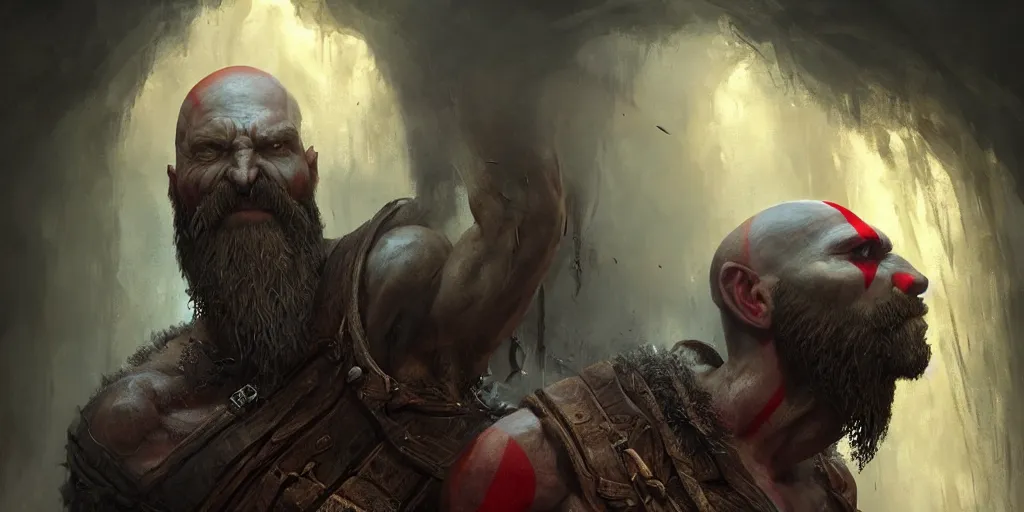 Prompt: hyperrealistic photorealist pose beautiful model god of war in a smoke tunnel, dramatic lighting, highly detailed, hyper detailed, 3 d render, hyper realistic detailed portrait, high face symmetry, peter mohrbacher, wlop, ruan jia