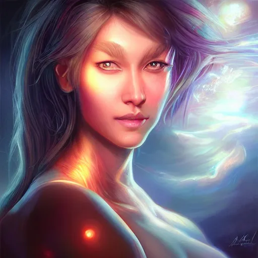 Image similar to beautiful realistic portrait of astral portal by artgerm