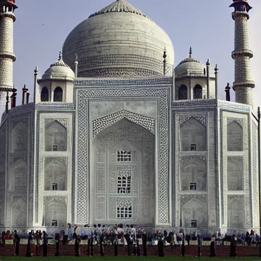 Image similar to the taj mahal made out of cubes