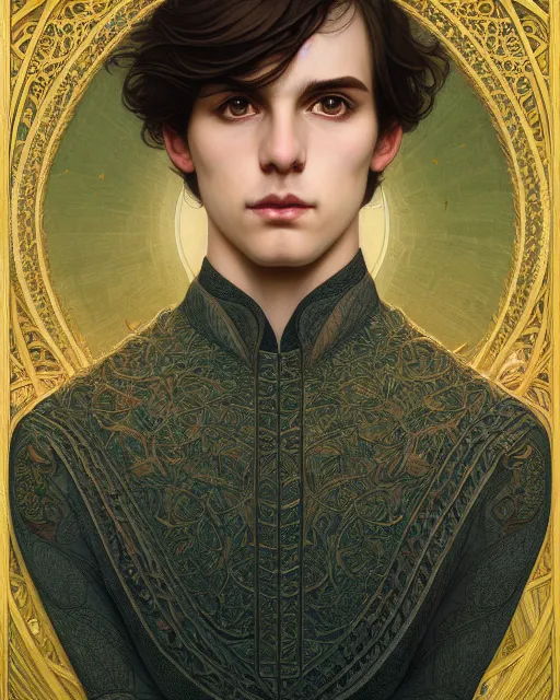 Prompt: symmetry portrait of welsh brunette fully clothed princess disguised as a young man, short hair, renaissance, forest background, intricate, elegant, highly detailed, digital painting, artstation, concept art, smooth, sharp focus, illustration, art by artgerm and greg rutkowski and fra angelico and alphons mucha