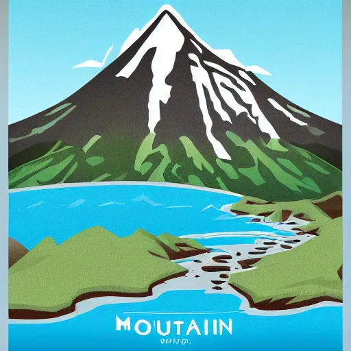 Image similar to mountain water illustration vector digital art trending on artstation h 7 6 8