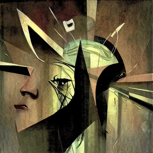 Image similar to Running from the law, by Dave McKean