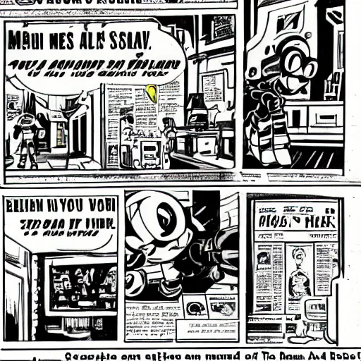 Image similar to mega - man alone at night in a shabby apartment in 1 9 5 0 s new york looking at a newspaper about a serial killer, black and white, intricate, foreboding real